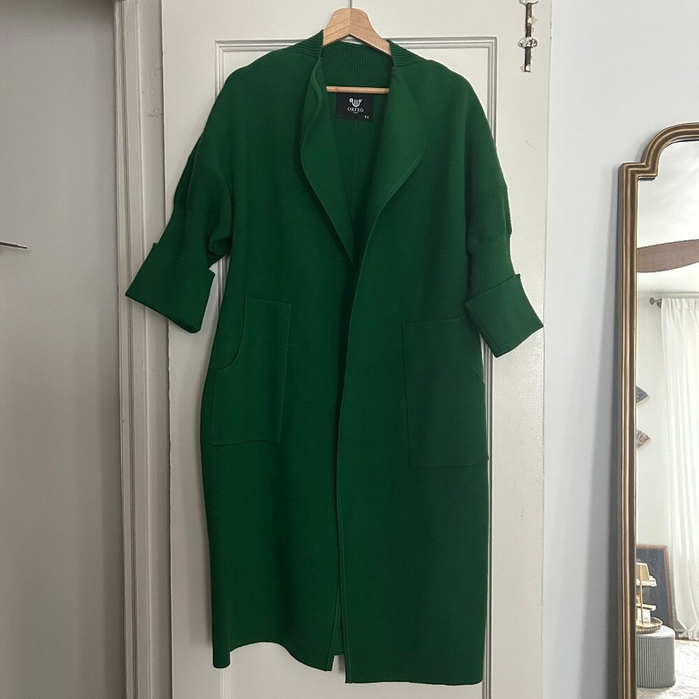 Orfeo Paris Green Sweater Coat - Brand New!! (One Size fits all)